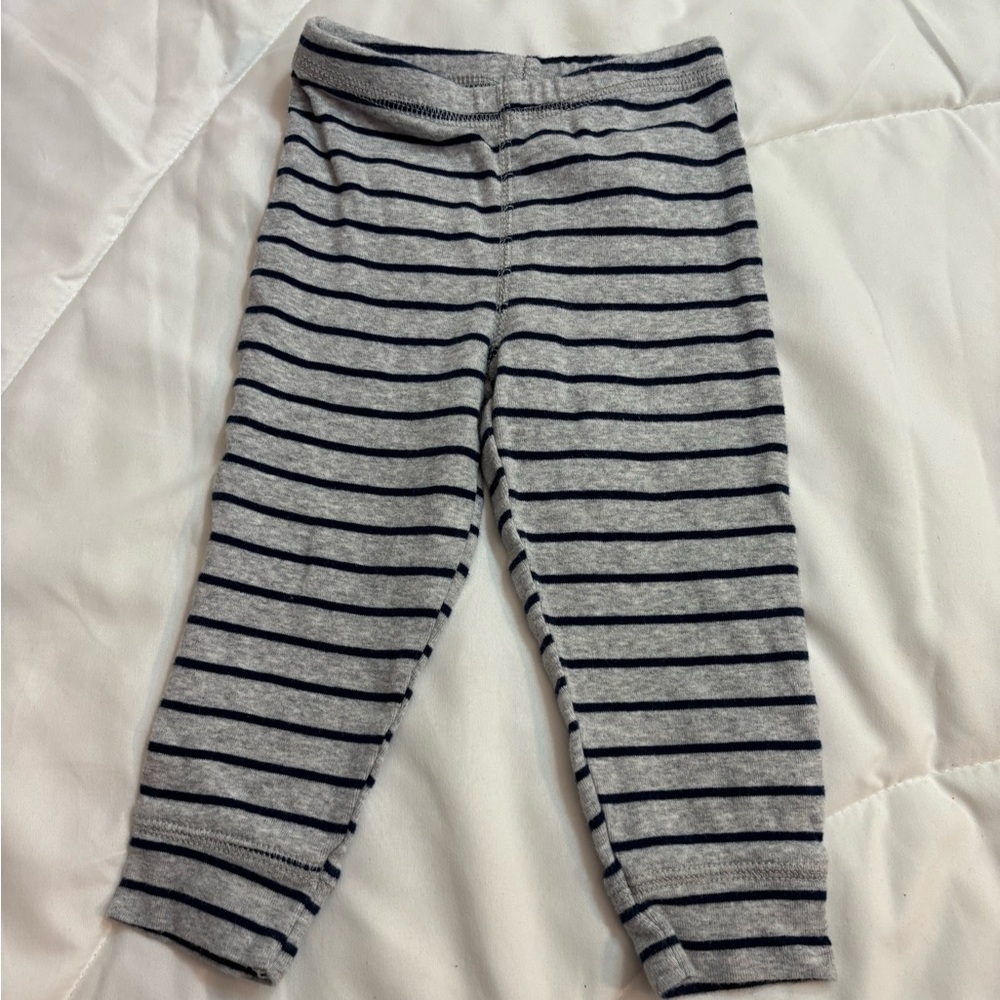 Carter's Navy and Gray Striped pants with cute whale on butt- 12 months